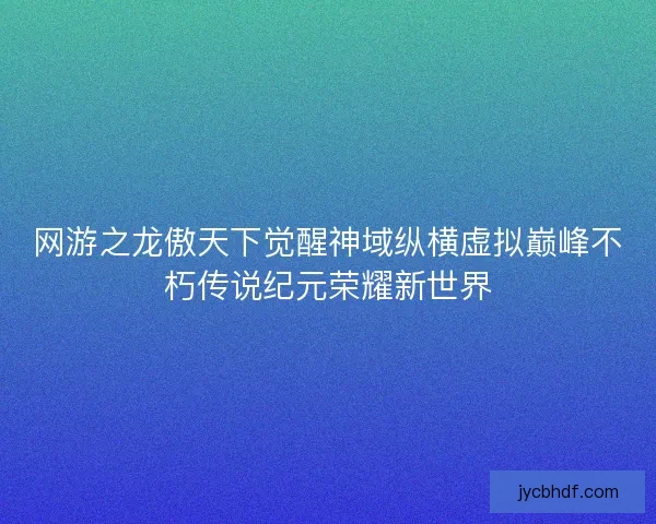 网游之龙傲天下觉醒神域纵横虚拟巅峰不朽传说纪元荣耀新世界