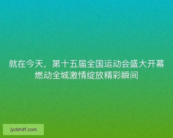 就在今天，第十五届全国运动会盛大开幕燃动全城激情绽放精彩瞬间