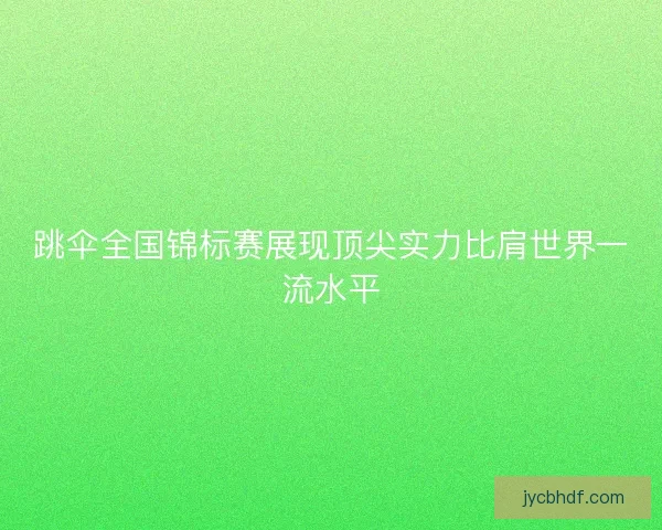 跳伞全国锦标赛展现顶尖实力比肩世界一流水平 跳伞全国锦标赛展现顶尖实力比肩世界一流水平